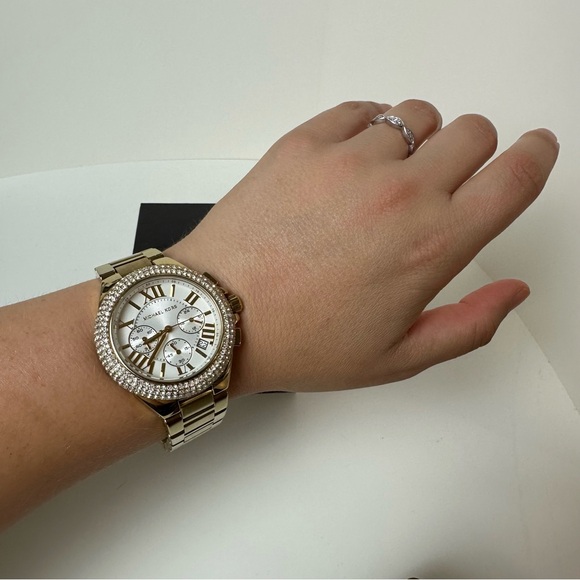 Michael Kors gold crystal halo MK5756 chronograph watch - Picture 7 of 7